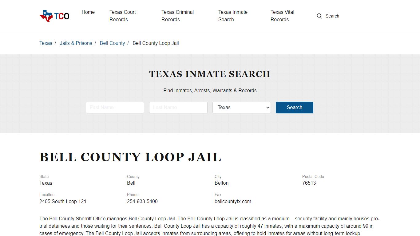 Bell County Loop Jail - txcountyoffices.org
